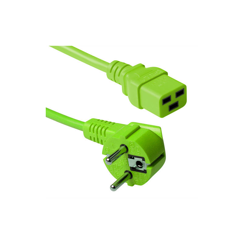 Inactief Minder Eekhoorn ACT AK5178 3m CEE7/7 C19 stekker Groen electriciteitssnoer | Switch Shop